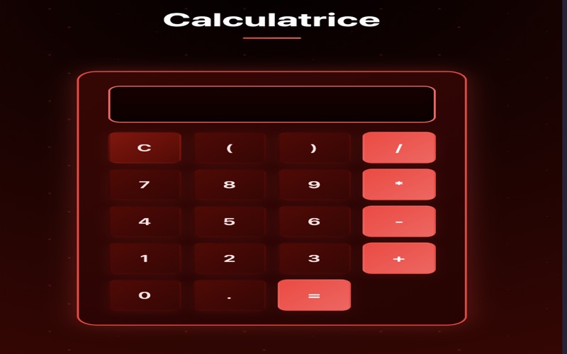 Aperçu du projet calculatrice